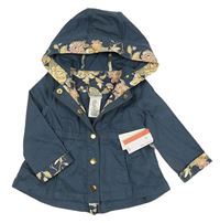 Nové - Tmavomodrá plátěná parka s kapucí Max Studio