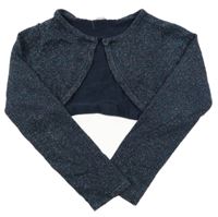 Tmavomodré trblietavé svetrové bolerko H&M
