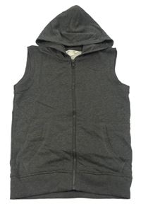 Tmavosivá tepláková prepínaci vesta s kapucňou H&M