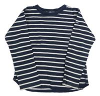Tmavomodro-bílé pruhované triko H&M