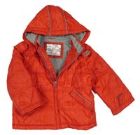 Červená šušťáková zateplená bunda s kapucňou Mothercare