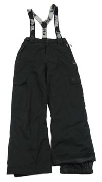 Černé šusťákové funkční oteplovačky s kšandami Rehall