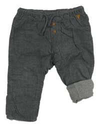 Tmavosivé podšité manšestráky H&M