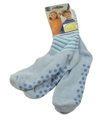 Nové - 2x modré silnější protiskluzové ponožky