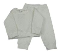 2 set - bílá vzorovaná mikina + tepláky 