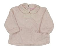 Světlerůžové sametové triko s límečkem 