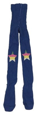 Tmavomodré pančuchy s farebnou hviezdou