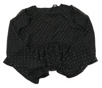 Černá puntíkatá crop šifonová halenka Primark