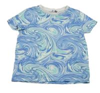 Zeleno-modro-biele vzorované tričko Pep&Co