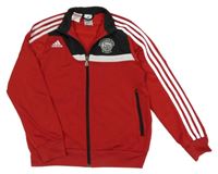 Červeno-černá sportovní propínací mikina s logem Adidas