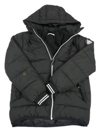 Čierna šušťáková zimná bunda s kapucňou H&M