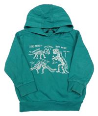 Zelená mikina s dinosaurami a kapucňou George