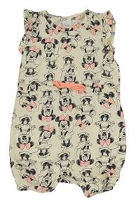 Smotanový kraťasový overal s Minnie zn. Disney