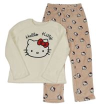 Bielo-ružové plyšové pyžama s Hello Kitty Zara