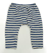 Smetanovo-modré pruhované ľahké tepláky Next