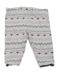 Svetlosivé vzorované legíny s tučňáky Topomini