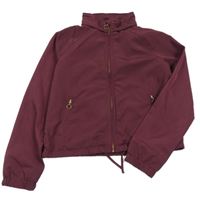 Vínová šušťáková podšitá crop bunda H&M