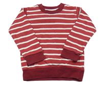 Vínovo-biela pruhovaná mikina