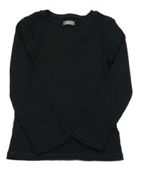 Čierne rebrované tričko Next