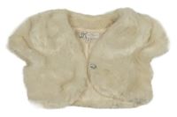 Smetanové kožešinové podšité bolerko 