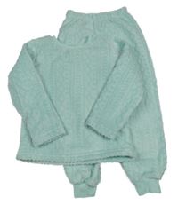 Tyrkysové vzorované plyšové pyžamo Nutmeg