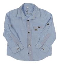 Světlemodro-biela kockovaná košeľa