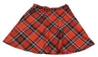 Červeno-čierno-biela kockovaná sukňa H&M