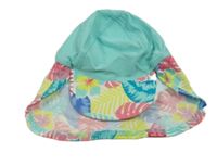 Tyrkysovo-barevná UV kšiltovka s listy Alive