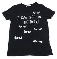 Čierne tričko s nápisom H&M