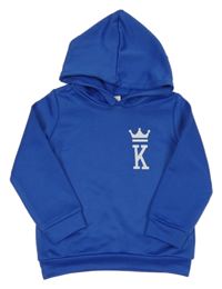 Tmavomodrá mikina s písmenem a kapucňou