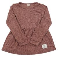 Vínová rebrovaná úpletová tunika