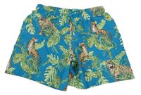 Modré plážové kraťasy s tigrami H&M