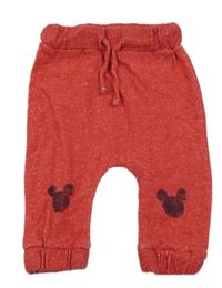 Jahodové melírované oversize tepláky s Mickeym Disney