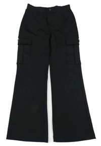 Čierne cargo flare nohavice