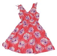 Fuchsiovo-lila kvetované šaty H&M