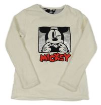 Biela plyšová mikina s Mickeym Primark