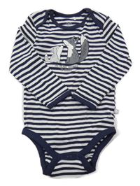 Tmavomodro-biele pruhované body s vlky Liegelind