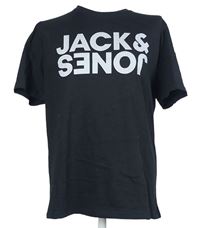 Pánské černé tričko s logem Jack&Jones 