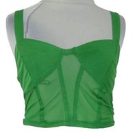 Dámsky zelený tylový crop top Select