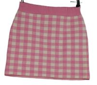 Dámska ružovo-biela kockovaná pletená sukňa Primark