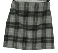 Dámska sivá kockovaná vlnená sukňa Primark