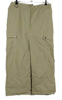 Dámská béžová šusťáková midi sukně s kapsami 