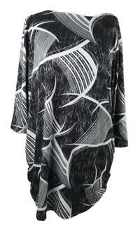Dámská černo-bílá vzorovaná úpletová tunika 