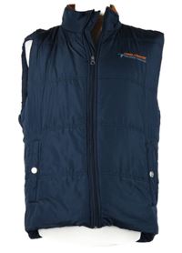 Pánská tmavomodrá šusťáková zateplená vesta Casual Country 