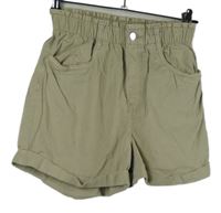 Dámske béžové plátenné kraťasy H&M