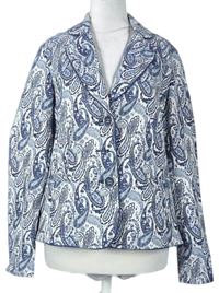 Dámske modro-biele vzorované sako
