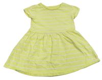 Žlté pruhované bavlnené šaty Mothercare