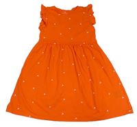 Oranžové bavlnené šaty s třešničkami H&M