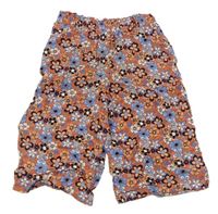ORanžové květinové culottes kalhoty Kiki&Koko