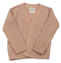 Růžový třpytivý pletený cardigan C&A